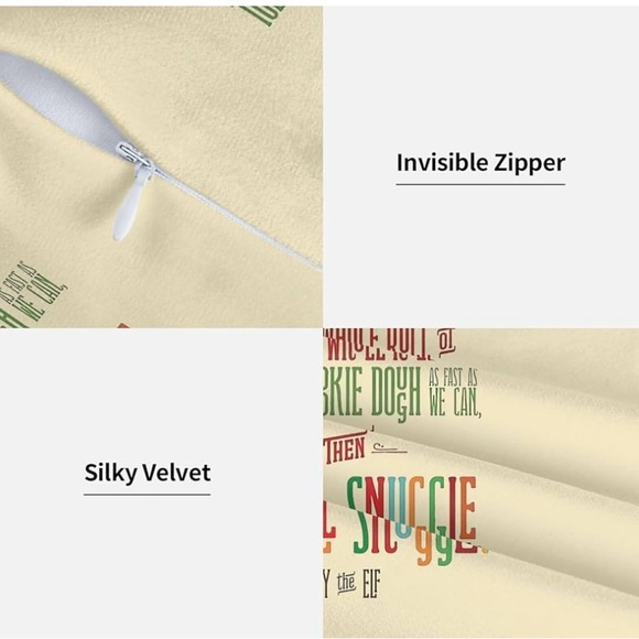 Festive Holiday Buddy the Elf Quotes Double Sided 18x18 Velvet Pillow Covers Set - Picture 4 of 8